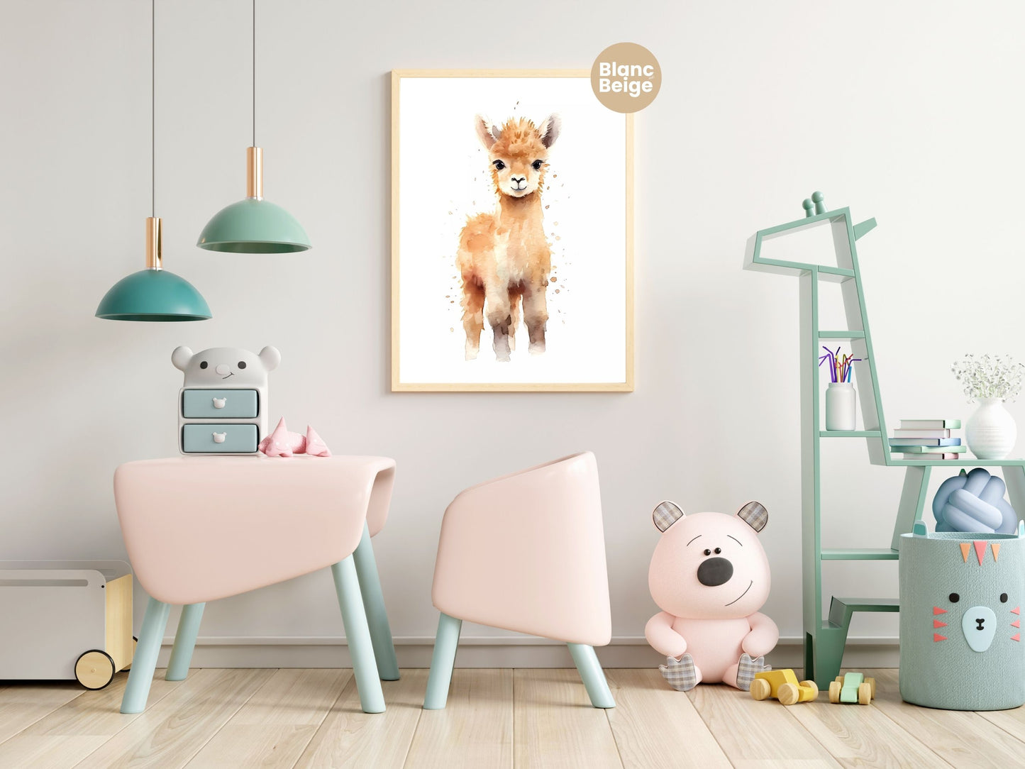 Baby Alpaca Watercolor: Farm Animal Art Collection