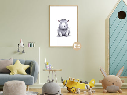 Baby Hippopotamus Watercolor: Safari Animal Art Collection