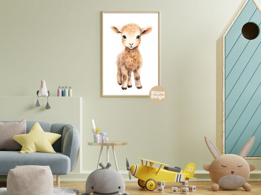Baby Sheep Watercolor: Farm Animal Art Collection