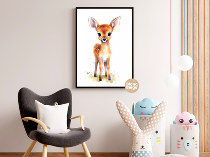 Baby Deer Watercolor: Woodland Animal Art Collection