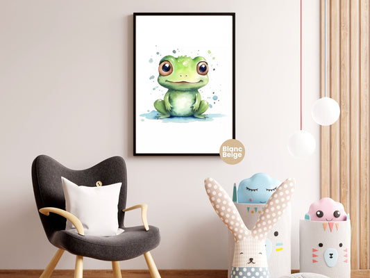 Baby Frog Watercolor: Rainforest Animal Art Collection