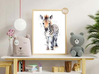 Baby Zebra Watercolor: Safari Animal Art Collection