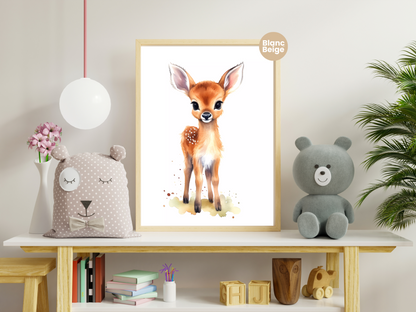 Baby Deer Watercolor: Woodland Animal Art Collection