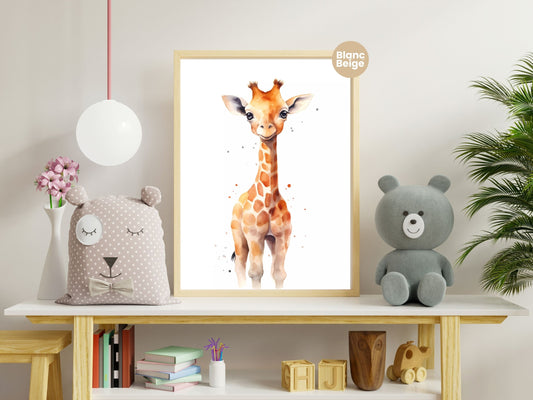 Baby Giraffe Watercolor: Safari Animal Art Collection