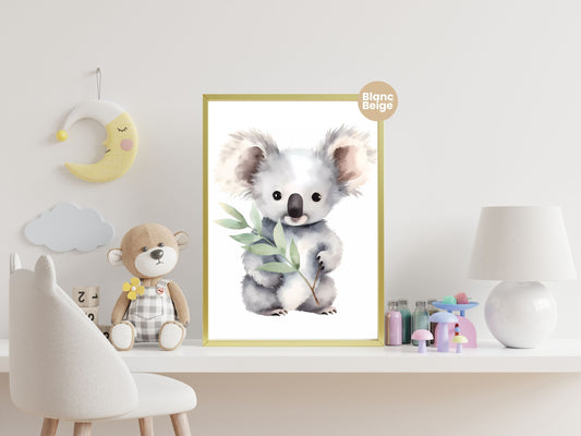 Baby Koala Watercolor: Rainforest Animal Art Collection