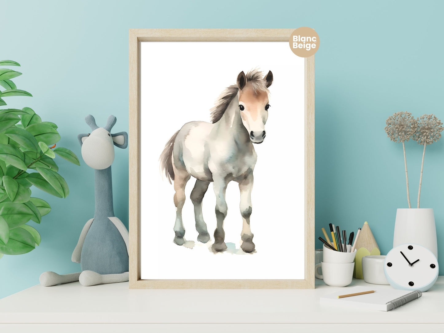 Baby Horse Watercolor: Farm Animal Art Collection