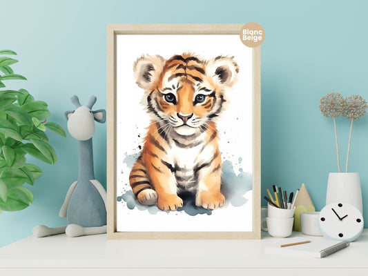 Baby Tiger Watercolor: Safari Animal Art Collection