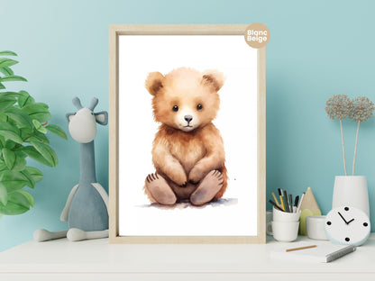 Baby Bear Watercolor: Woodland Animal Art Collection