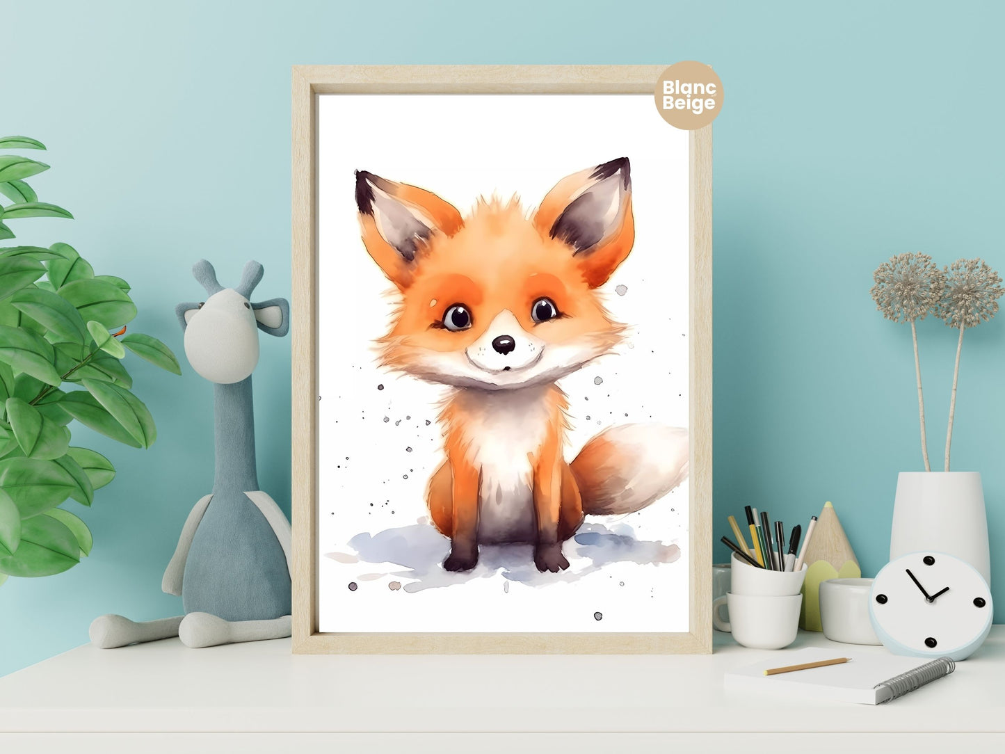 Baby Fox Watercolor: Woodland Animal Art Collection