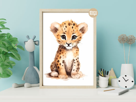 Baby Jaguar Watercolor: Rainforest Animal Art Collection